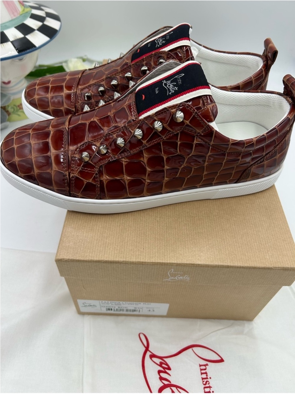 Christian Louboutin Men's FAV VONTADE CROC SNEAKERS . Size 43 - Picture 6 of 11